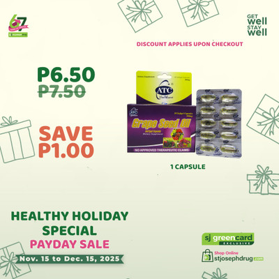 ATC Grape Seed Oil 500mg 1 Capsule