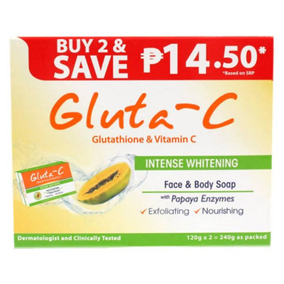 Gluta-C Intense Whitening Papaya Exfoliating Soap 120gx2S
