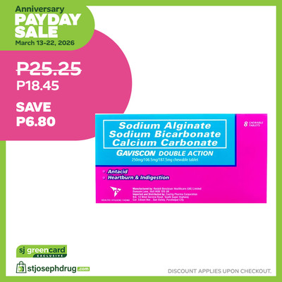 Gaviscon Double Action 250mg / 106.5mg / 187.5mg 1 Tablet