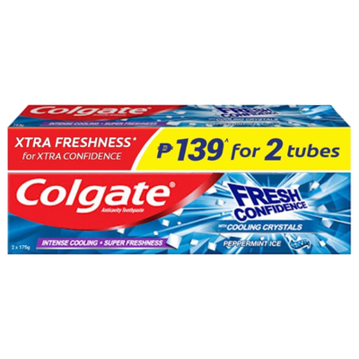Colgate Fresh Confidence Cooling Crystals Peppermint Ice 2X175g