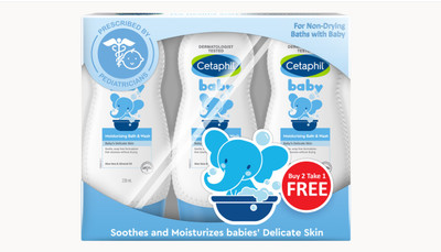 Cetaphil Baby Moisturising Bath & Wash 230ml Buy2 Get1