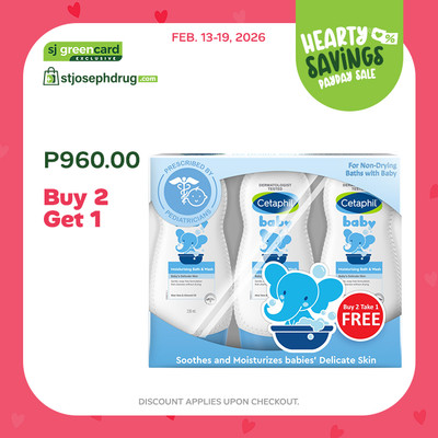 Cetaphil Baby Moisturising Bath & Wash 230ml Buy2 Get1
