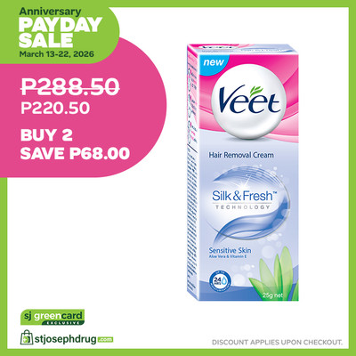 Veet Pure Hair Removal Cream for Sensitive Skin 25g - 2 Tubes