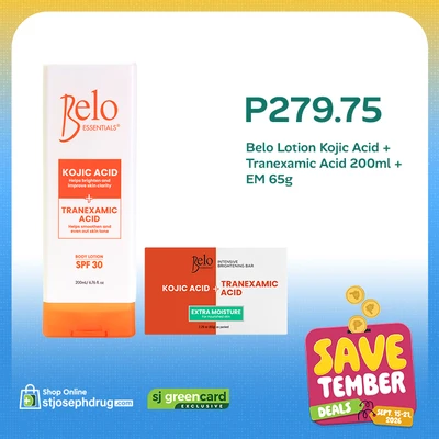 Belo Lotion Kojic Acid + Tranexamic Acid 200ml + EM 65g