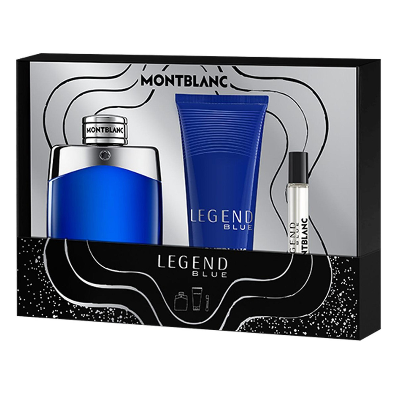MONT BLANC LEGEND BLUE 3 PCS SET FOR MEN: 3.4 EAU DE PARFUM SPRAY