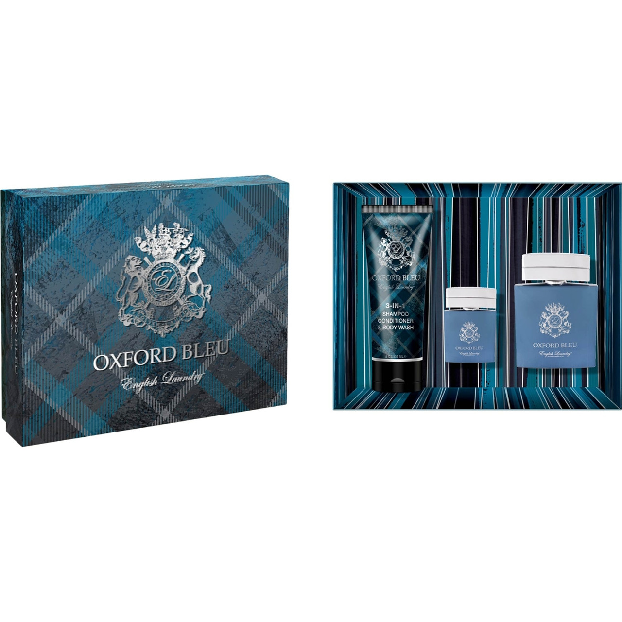 ENGLISH LAUNDRY OXFORD BLEU 3 PCS SET FOR MEN: 3.4 EAU DE PARFUM +