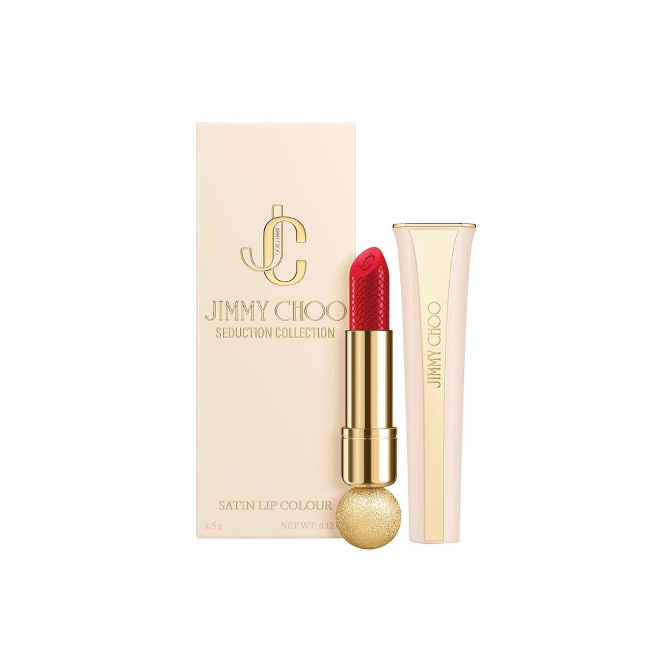 JIMMY CHOO SEDUCTION COLLECTION 0.12 SATIN LIP COLOUR #001 RED