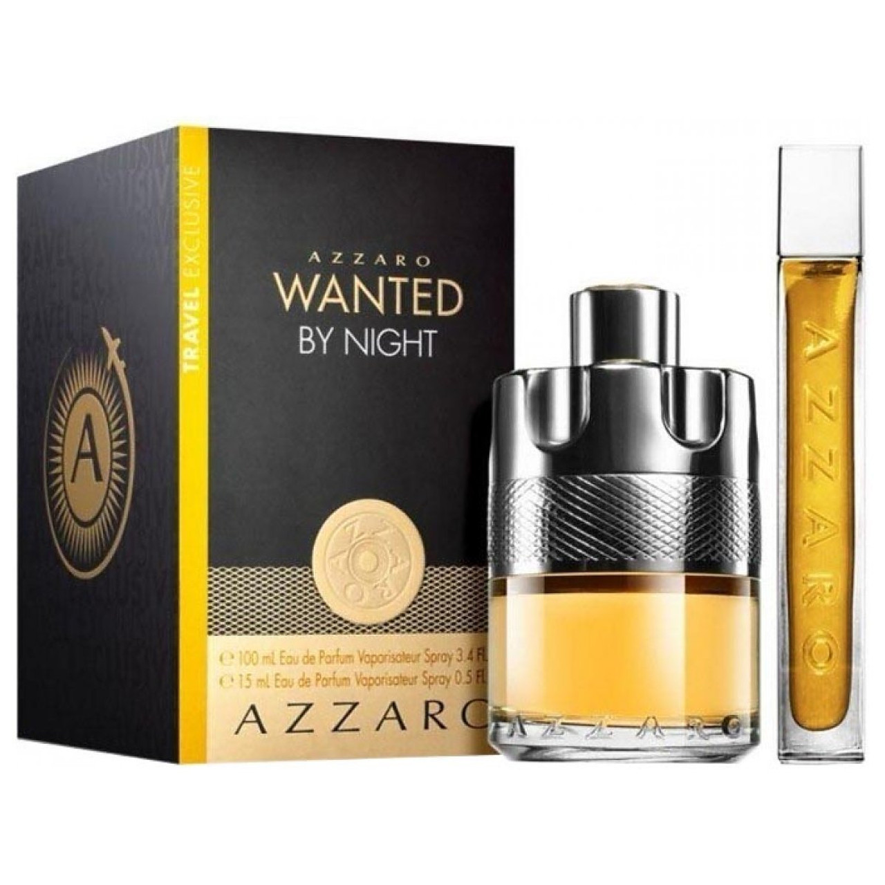 AZZARO WANTED NIGHT 2 PCS SET FOR MEN: 3.4 EAU DE PARFUM SPRAY +