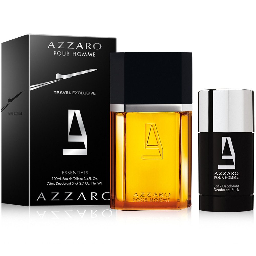 AZZARO 2 PCS SET FOR MEN: 3.4 EAU DE TOILETTE SPRAY + 2.2