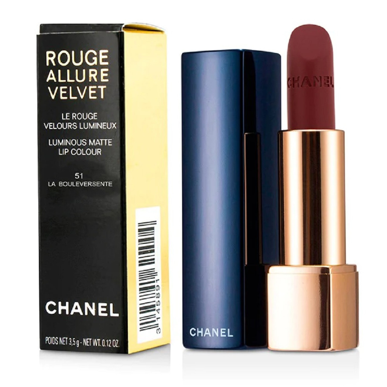 Chanel Rouge Allure Velvet Luminous Matte Lip Colour, 57 Rouge Feu, 0.12  Ounce