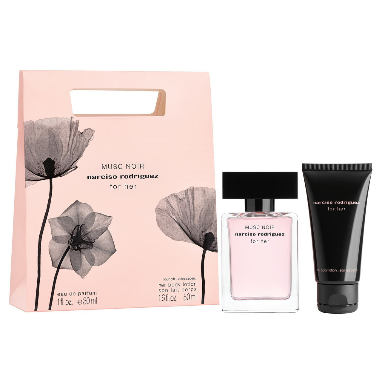 NARCISO RODRIGUEZ FOR HER MUSC NOIR 2 PCS SET: 1 OZ EAU DE PARFUM