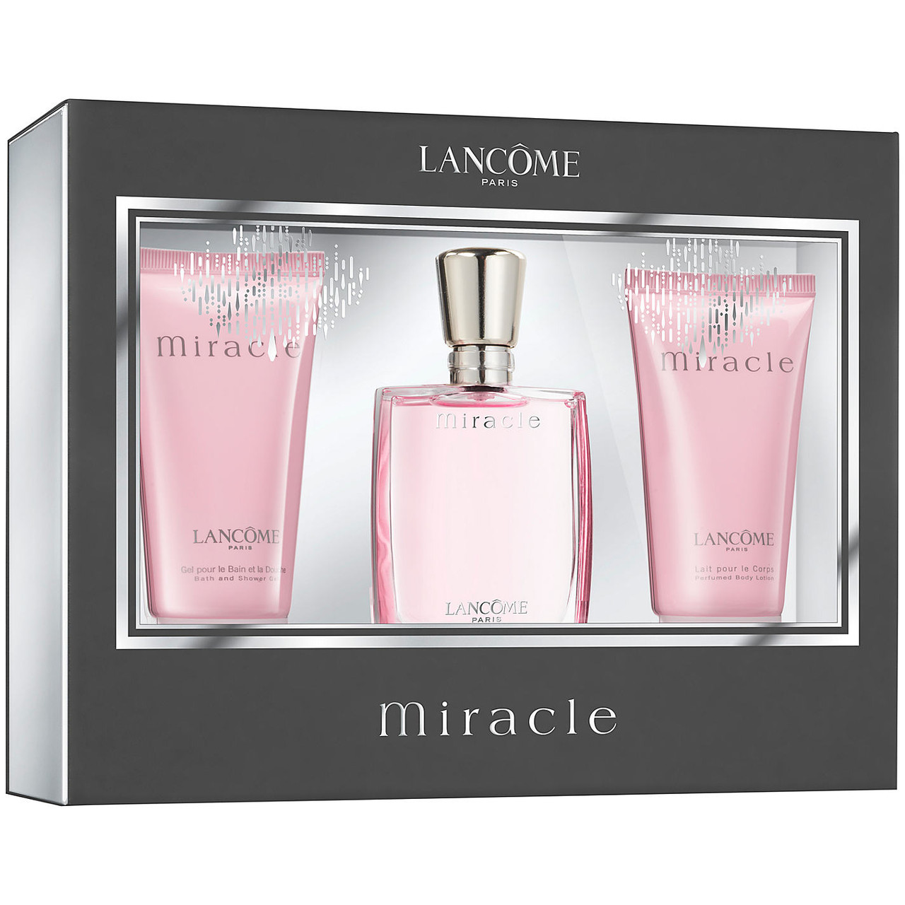 MIRACLE LANCOME 3 PCS SET: 1 OZ EDP SP + 1.7 BODY LOTION + 1.7