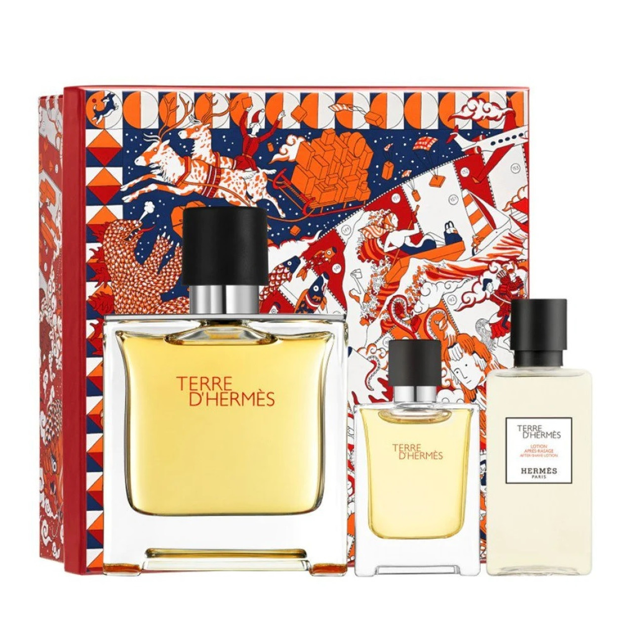 HERMES TERRE D'HERMES 3 PCS GIFT SET FOR MEN: 2.5 PURE PARFUM +