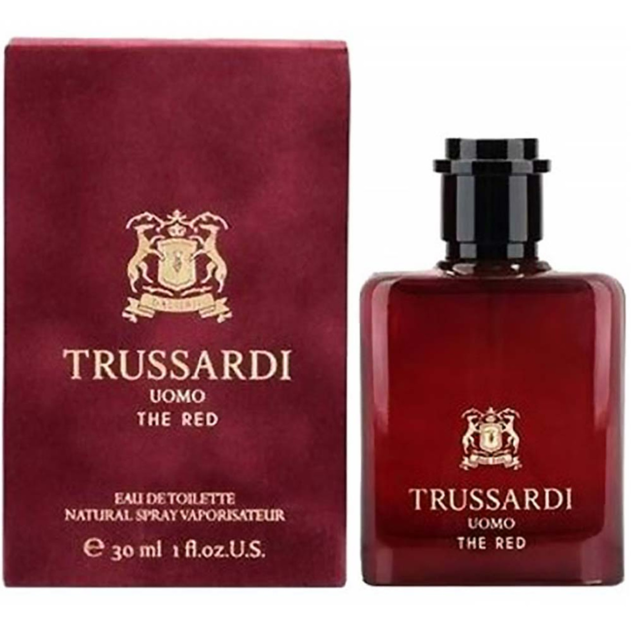 TRUSSARDI UOMO THE RED 1 OZ EAU DE TOILETTE SPRAY FOR MEN