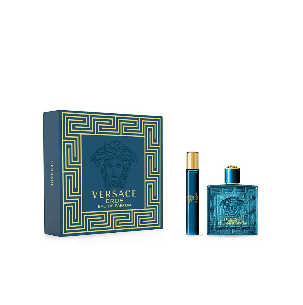 VERSACE EROS 2 PCS SET FOR MEN: 3.4 EAU DE PARFUM SPRAY + 0.3 OZ