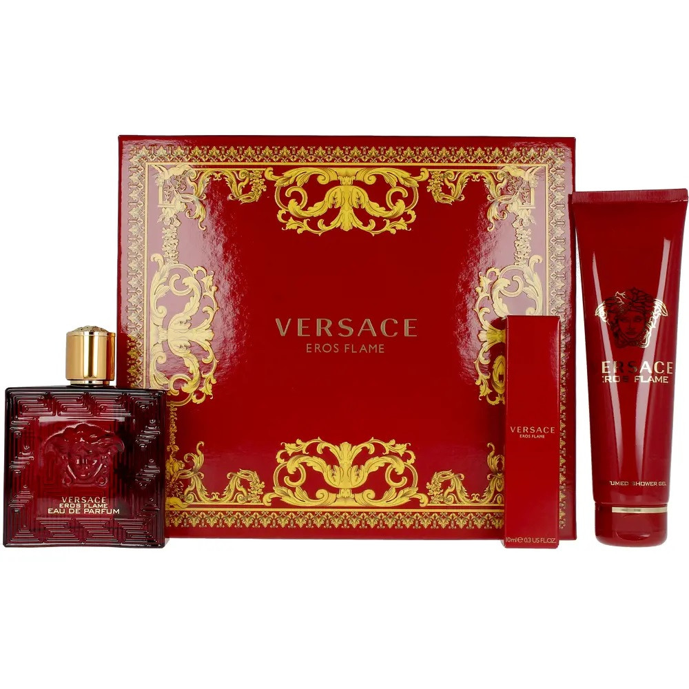 VERSACE EROS FLAME 3 PCS SET FOR MEN: 3.4 EAU DE PARFUM SPRAY +
