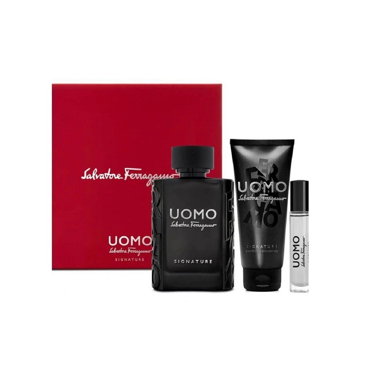 SALVATORE FERRAGOMO UOMO SIGNATURE 3 PCS SET 3.4 SHOWER GEL 3.4