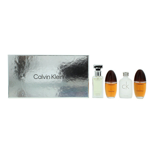 CALVIN KLEIN 4 PCS SET FOR WOMEN: ETERNITY 0.5 EAU DE PARFUM SPRAY + OBSESSION 0.5 EAU DE PARFUM SPRAY + ESCAPE 0.5 EAU DE PARFUM SPRAY + CK ONE 0.5 EAU DE TOILETTE CALVIN KLEIN 4 PCS SET FOR WOMEN: ETERNITY 0.5 EAU DE PARFUM SPRAY + OBSESSION 0.5 EAU DE PARFUM SPRAY + ESCAPE 0.5 EAU DE PARFUM SPRAY + CK ONE 0.5 EAU DE TOILETTE