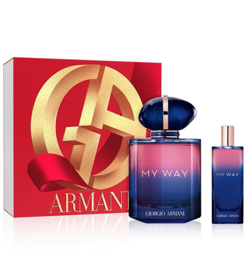 ARMANI MY WAY PARFUM 2 PCS SET FOR WOMEN: 3 OZ PARFUM SPRAY + 0.5 PARFUM SPRAY