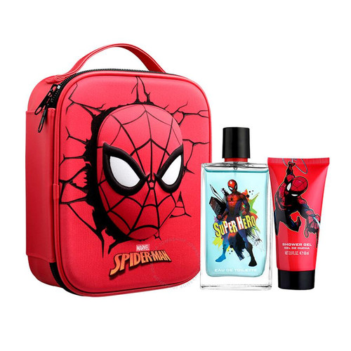 MARVEL SPIDERMAN 3 PCS SET: 3.4 EAU DE TOILETTE SPRAY + 2 OZ SHOWER GEL + BAG WITH ZIPPER
