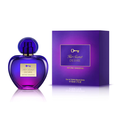 ANTONIO BANDERAS HER SECRET DESIRE 1.7 EAU DE TOILETTE SPRAY FOR WOMEN.