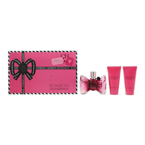 VIKTOR & ROLF BONBON 3 PCS SET FOR WOMEN: 1.7 EAU DE PARFUM SPRAY + 1.7 BODY LOTION + 1.7 SHOWER GEL