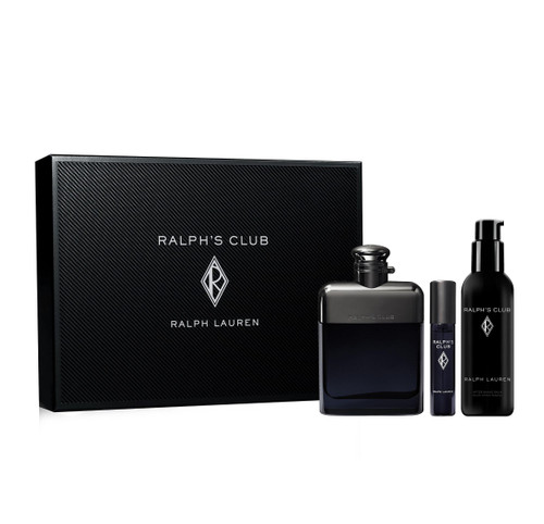 RALPH LAUREN RALPH'S CLUB 3 PCS SET FOR MEN: 4.2 EAU DE PARFUM SPRAY + 0.33 EAU DE PARFUM SPRAY + 2.5 AFTER SHAVE