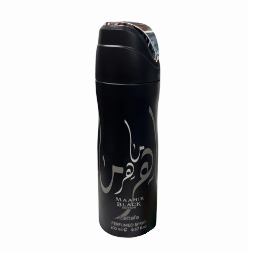 LATTAFA MAAHIR BLACK EDITION 6.7 PERFUMED BODY SPRAY