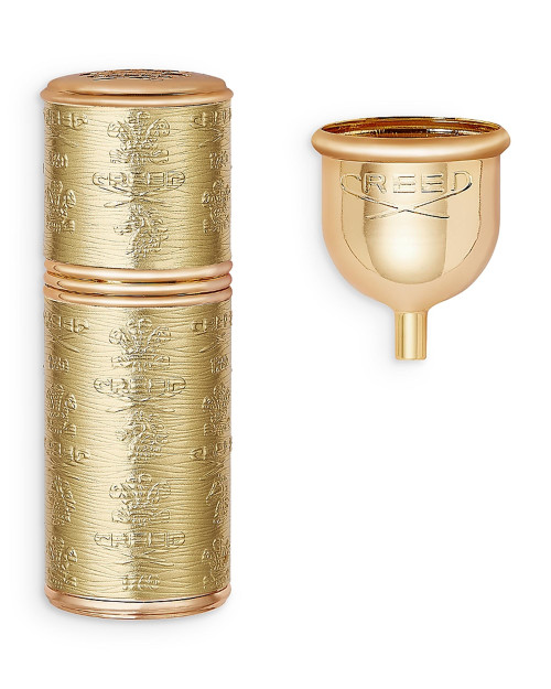 CREED 1.7 REFILLABLE TRAVEL SPRAY CASE GOLD WITH GOLD TRIM