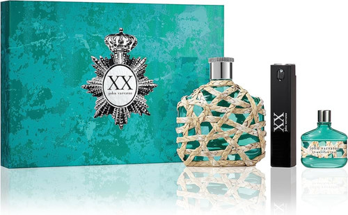 JOHN VARVATOS XX TEAL 3 PCS SET FOR MEN: 4.2 EAU DE TOILETTE SPRAY + XX 0.5 EAU DE TOILETTE SPRAY + 15 ML EAU DE TOILETTE MINI