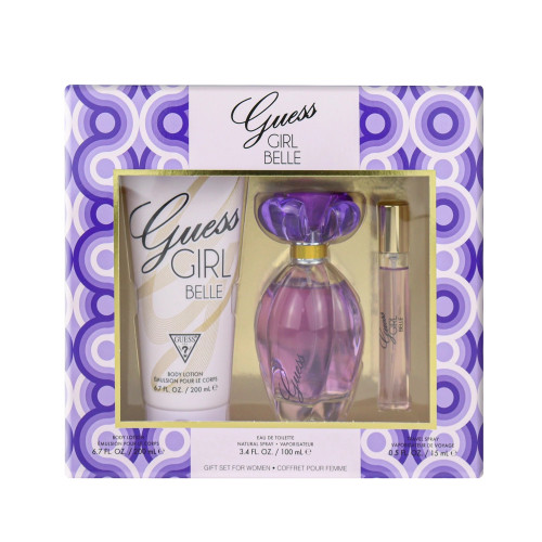 GUESS GIRL BELLE 3 PCS SET: 3.4 EAU DE TOILETTE SPRAY + 0.5 EAU DE TOILETTE SPRAY + 6.7 BODY LOTION