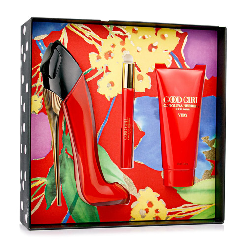 CAROLINA HERRERA VERY GOOD GIRL 3 PCS SET: 2.7 EAU DE PARFUM SPRAY + 0.34 EAU DE PARFUM SPRAY + 3.4 BODY LOTION.