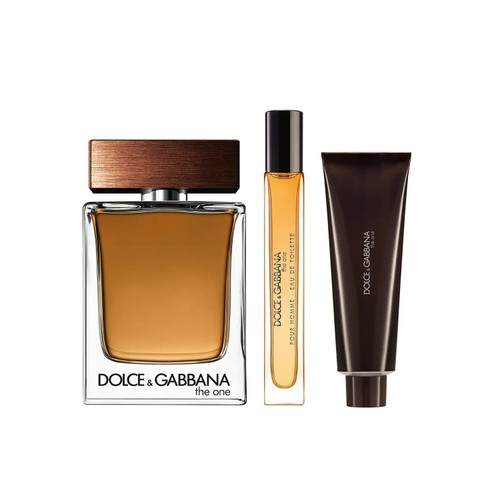 DOLCE & GABBANA THE ONE 3 PCS SET FOR MEN: 3.3 EAU DE TOILETTE SPRAY + 0.33 EAU DE TOILETTE SPRAY + 1.69 SHOWER GEL