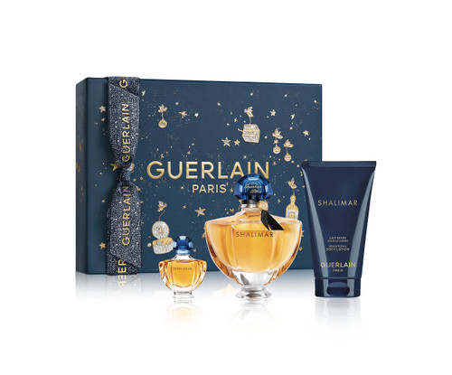 GUERLAIN SHALIMAR 3 PCS SET FOR WOMEN: 1.6 EAU DE PARFUM + 5 ML EAU DE PARFUM MINI + 2.5 BODY LOTION