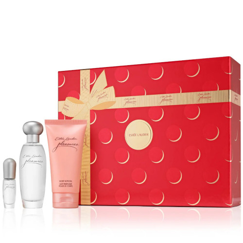 ESTEE LAUDER PLEASURE 3 PCS SET: 1.7 EAU DE PARFUM SPRAY + 2.5 BODY LOTION + 4 ML EAU DE PARFUM MINI