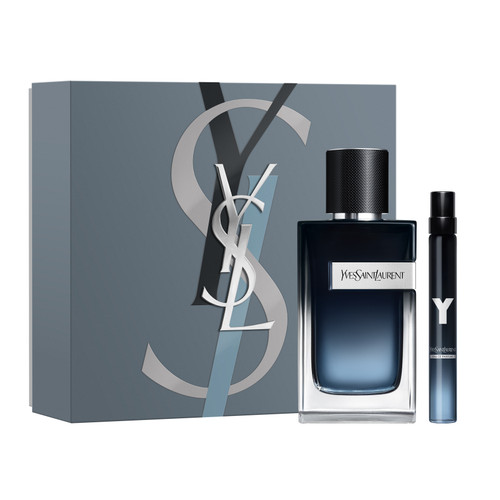 YSL Y 2 PCS SET FOR MEN: 3.3 EAU DE PARFUM REFILLABLE SPRAY + 0.33 OZ EAU DE PARFUM SPRAY