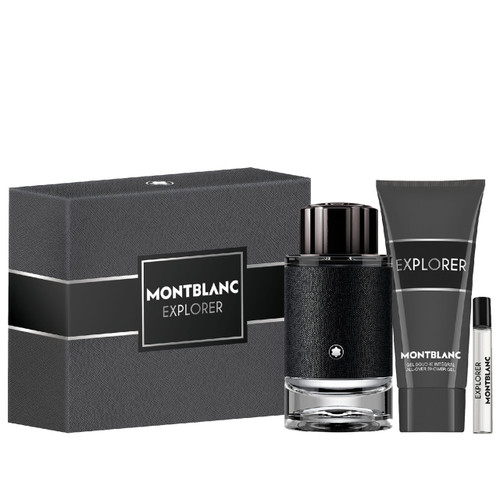 MONT BLANC EXPLORER 3 PCS SET FOR MEN: 3.4 EAU DE PARFUM SPRAY + 0.25 EAU DE PARFUM SPRAY + 3.3 SHOWER GEL