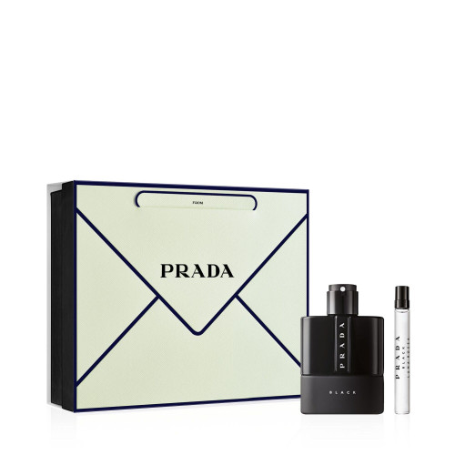 PRADA LUNA ROSSA BLACK 2 PCS SET FOR MEN: 3.3 EAU DE PARFUM SPRAY + 0.33 EAU DE PARFUM SPRAY.