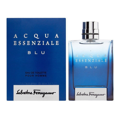 SALVATORE FERRAGAMO ACQUA ESSENZIALE BLU 3.4 EAU DE TOILETTE SPRAY FOR MEN.