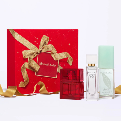 ELIZABETH ARDEN 3 * 0.33 EAU DE TOILETTE SPRAY SET FOR WOMEN: RED DOOR + WHITE TEA + GREEN TEA