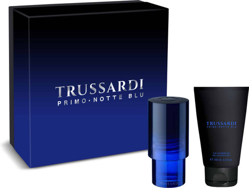TRUSSARDI PRIMO NOTTE BLU 2 PCS SET FOR MEN: 1.7 EAU DE PARFUM SPRAY + 3.4 SHAMPOO & SHOWER GEL