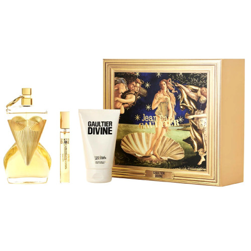 JEAN PAUL GAULTIER DIVINE 3 PCS SET FOR WOMEN: 3.4 EAU DE PARFUM SPRAY + 2.5 BODY LOTION + 0.33 EAU DE PARFUM TRAVEL SPRAY