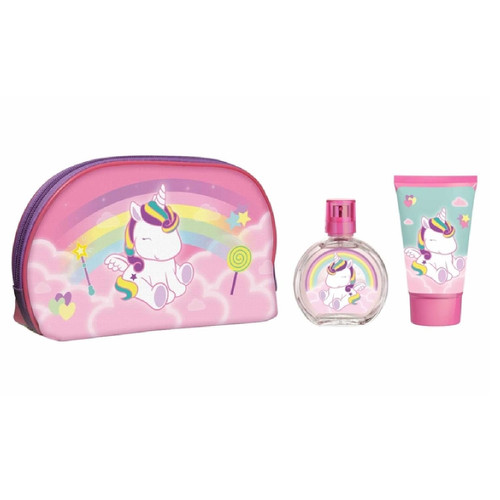 DISNEY EAU MY UNICORN 3 PCS SET: 1.7 EAU DE TOILETTE SPRAY + 3.4 SHOWER GEL + TOILETRY BAG