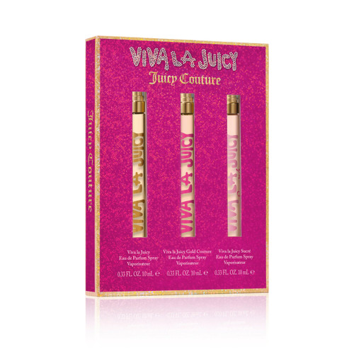 JUICY COUTURE 3 * 0.33 EAU DE PARFUM SPRAY SET FOR WOMEN: VIVA LA JUICY + VIVA LA JUICY GOLD COUTURE + VIVA LA JUICY SUCRE