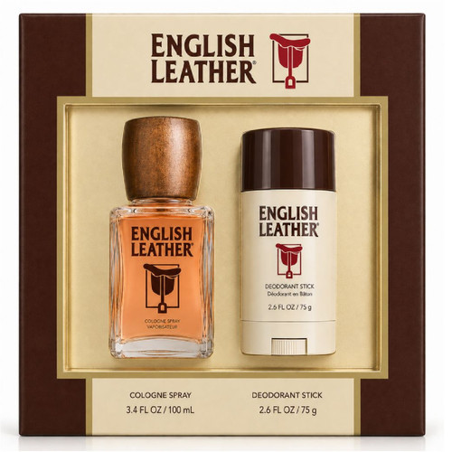 ENGLISH LEATHER 2 PCS SET FOR MEN: 3.4 COLOGNE SPRAY + 2.6 DEODORANT STICK
