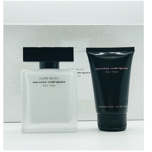 NARCISO RODRIGUEZ FOR HER PURE MUSC 2 PCS SET FOR WOMEN: 3.3 EAU DE PARFUM SPRAY + 1.6 BODY LOTION