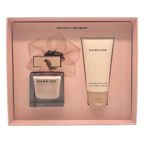 NARCISO RODRIGUEZ POUDREE 2 PCS SET FOR WOMEN: 1.6 EAU DE PARFUM SPRAY + 1.6 BODY LOTION