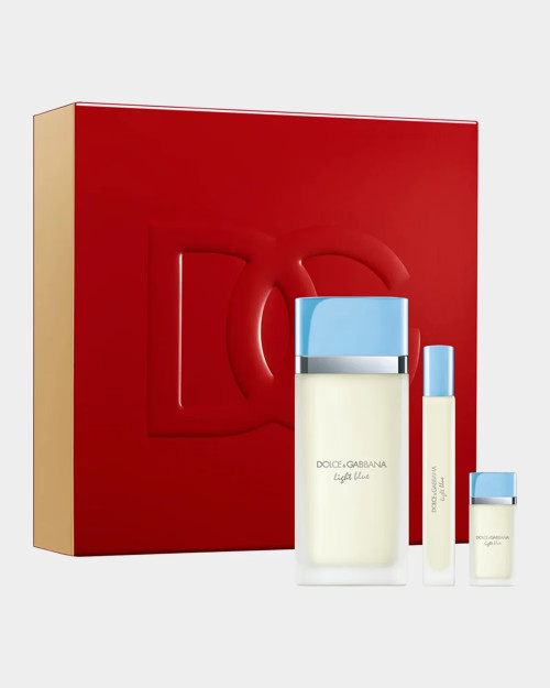 DOLCE & GABBANA LIGHT BLUE 3 PCS SET FOR WOMEN: 3.3 EAU DE TOILETTE SPRAY + 0.33 EAU DE TOILETTE SPRAY + 5 ML EAU DE TOILETTE MINI