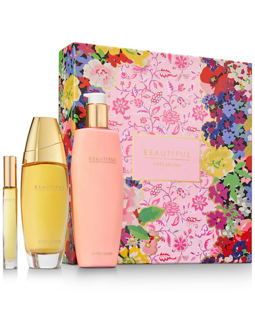 BEAUTIFUL 3 PCS SET: 3.4 EAU DE PARFUM SPRAY + 8.4 PERFUMED BODY LOTION + 0.2 OZ EAU DE PARFUM TRAVEL SPRAY (HARD BOX)