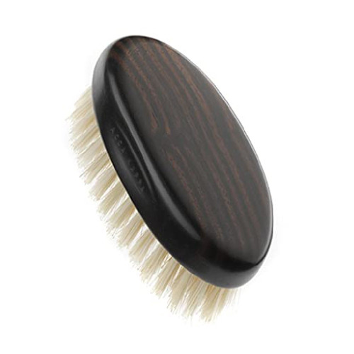 ACCA KAPPA MILITARY STYLE HAIRBRUSH EBONY WOOD – WHITE NATURAL BRISTLES TRAVEL